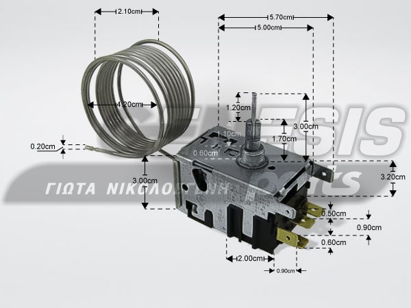 ΘΕΡΜΟΣΤΑΤΗΣ ΨΥΓΕΙΟΥ ΜΟΝΟΠΡΤΟ ΜΕ DEFROST DANFOSS 077B7002 image