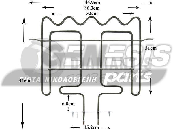 ΑΝΤΙΣΤΑΣΗ ΚΟΥΖΙΝΑΣ ΑΝΩ WHIRLPOOL 2450W 230V  OR.CODE 480121103613 image