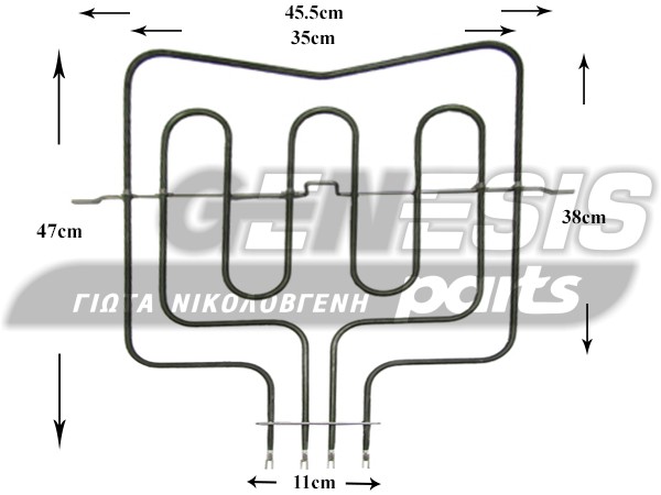 ΑΝΤΙΣΤΑΣΗ ΚΟΥΖΙΝΑΣ ΠΙΤΣΟΣ UNIFLAM ΑΝΩ 1000/1800W 230V image